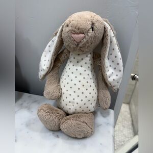 RARE Jellycat Bashful Starry Bunny lovey Plush Medium rattles inside NWOT